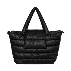 A flat-lay view of the 7AM Enfant Capri diaper crossbody tote in Ushuaia.