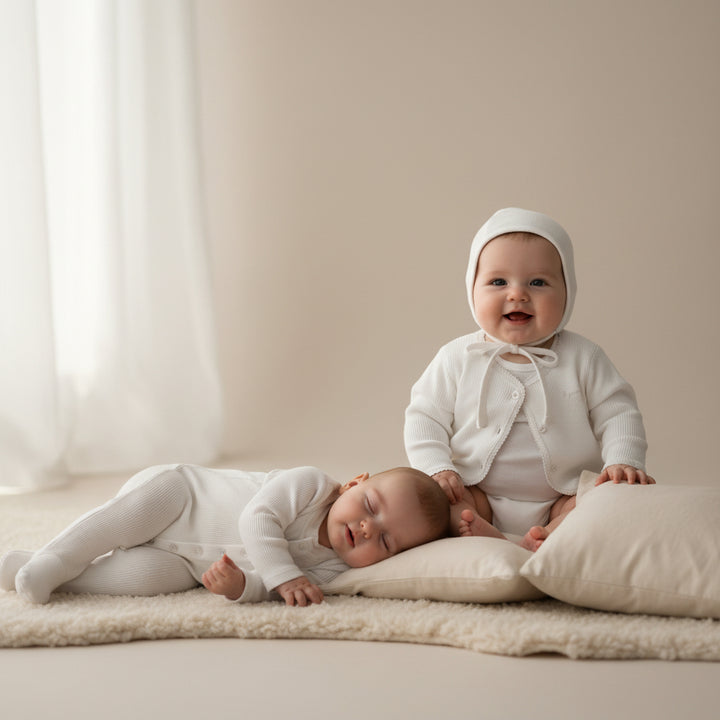 Parni Ivory Baby Velour Cardigan Set