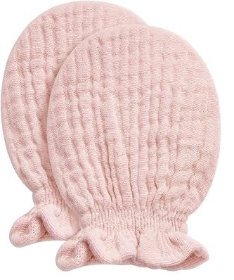 100% Cotton Muslin Mittens for Baby 0-6 Months