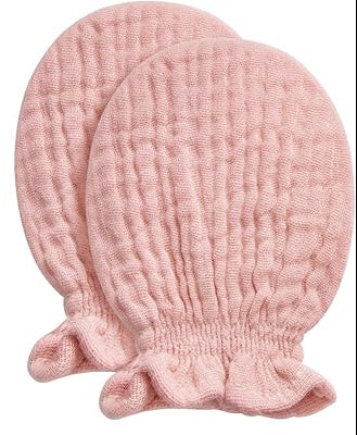 100% Cotton Muslin Mittens for Baby 0-6 Months
