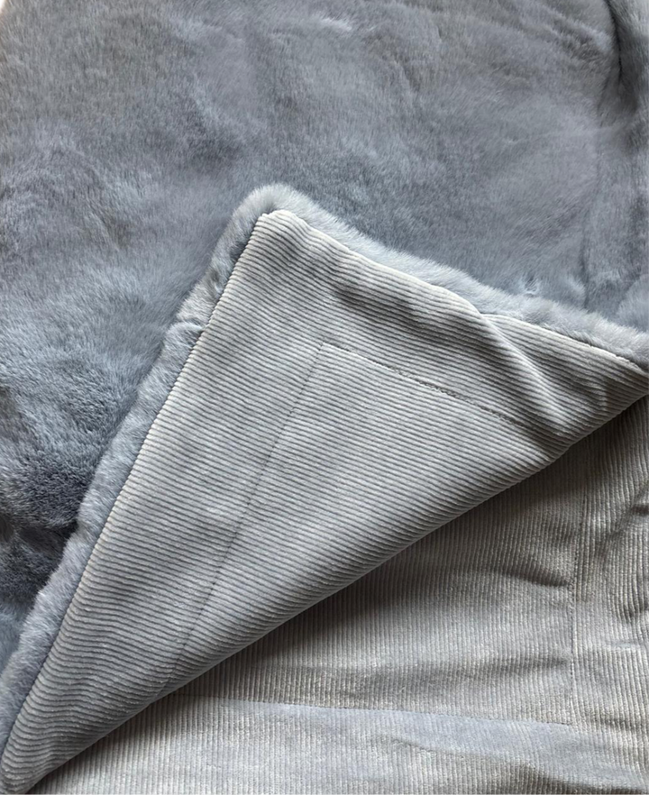 Little Lux Fur/Velour Ribbed Blanket