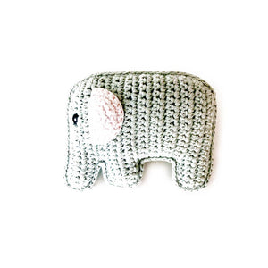Pebble - Stuffed  Elephant Rattle: Teal
