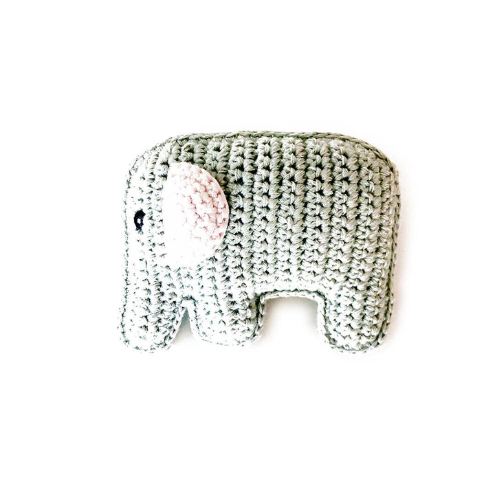 Pebble - Stuffed  Elephant Rattle: Teal