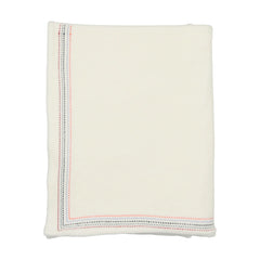 Bee & Dee Ivory Boys Colored Stitching Blanket