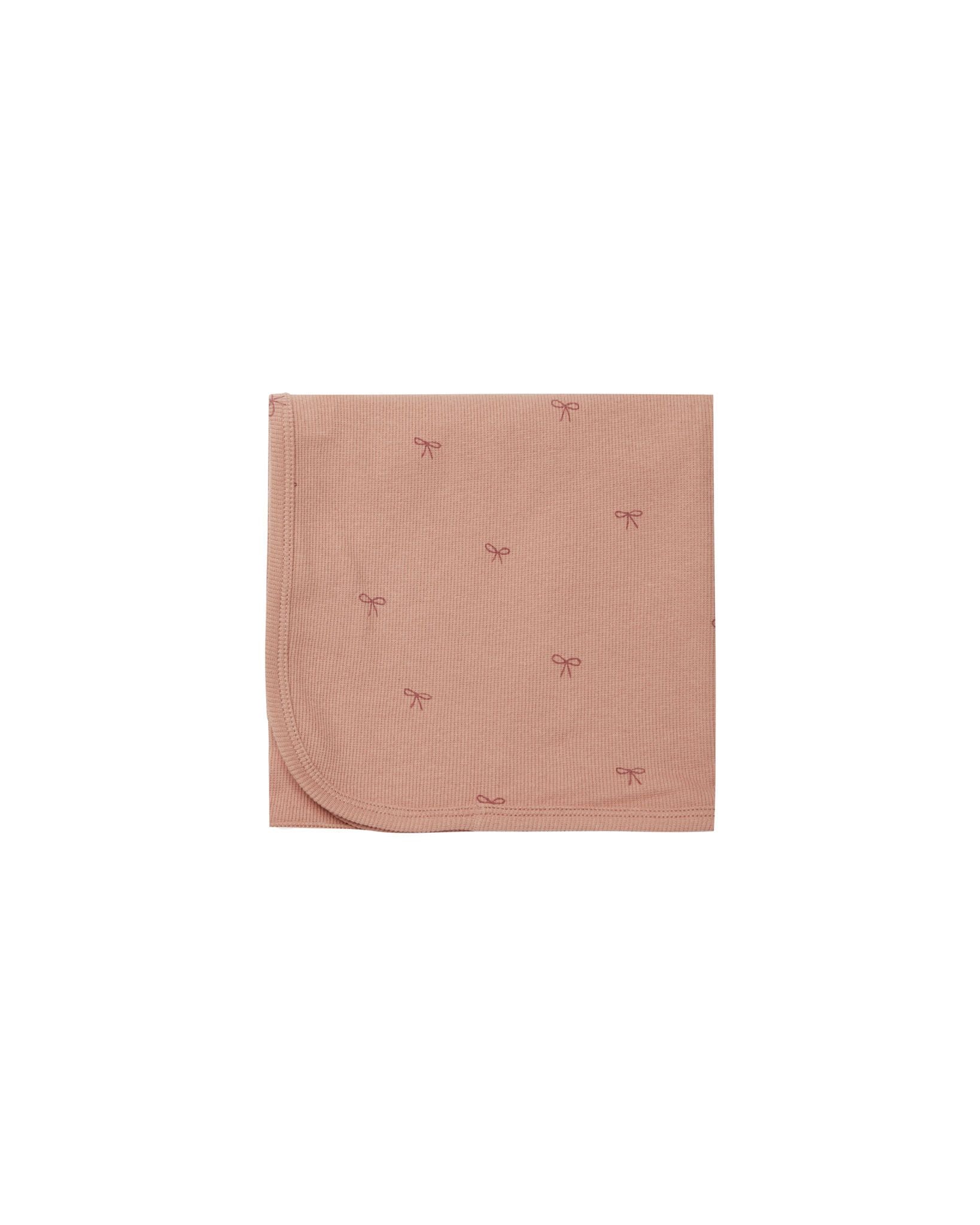 Quincy Mae Bows Ribbed Baby Blanket