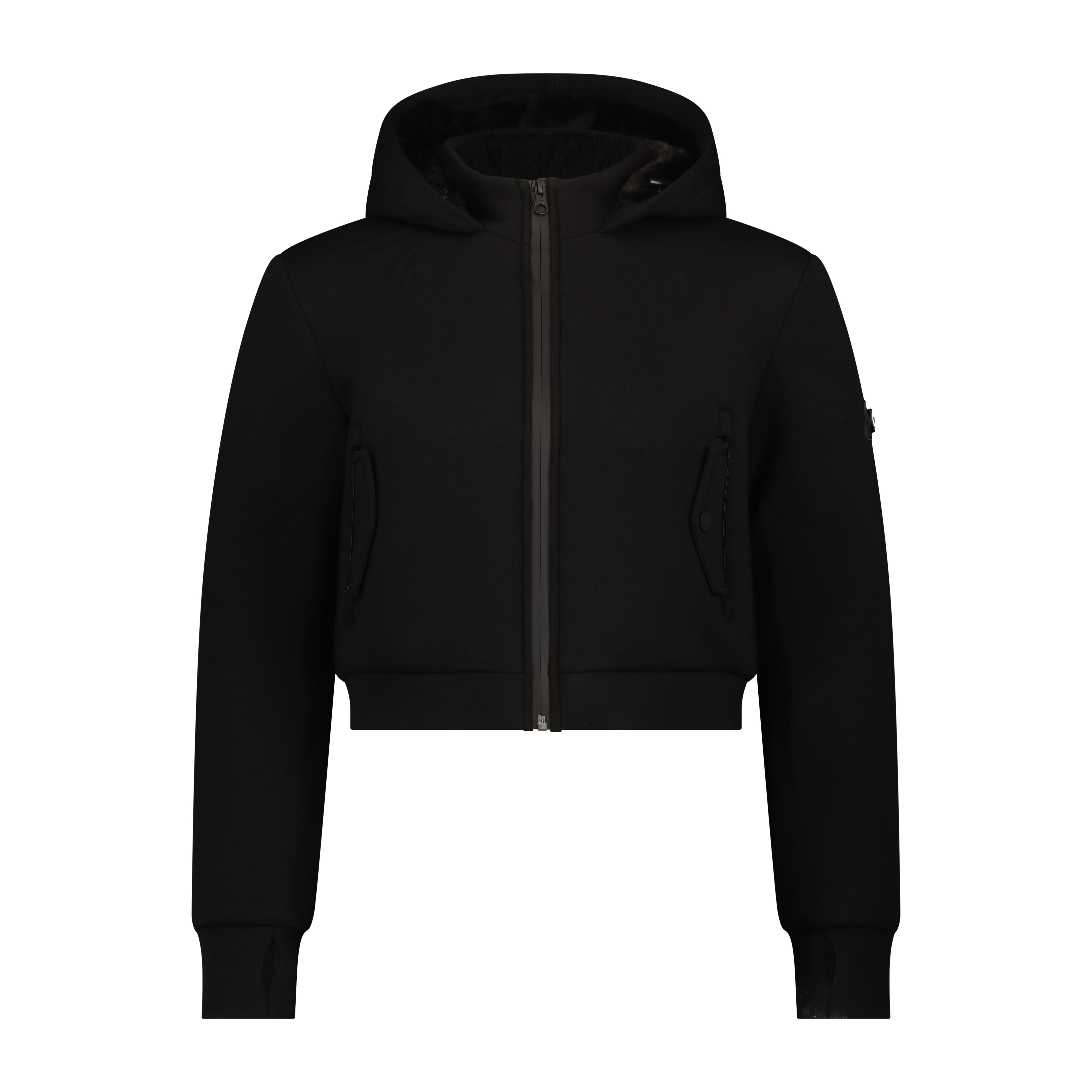 IBIS Girls Teen Black Hoodie – Scuba Fabric & Faux Fur Lined