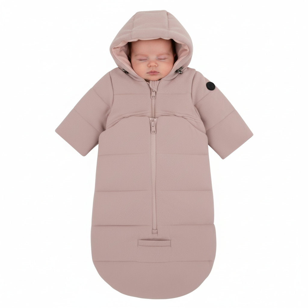 Pramie Mauve Knit Baby Snowsuit 3M–9M | Cozy Winter Bunting