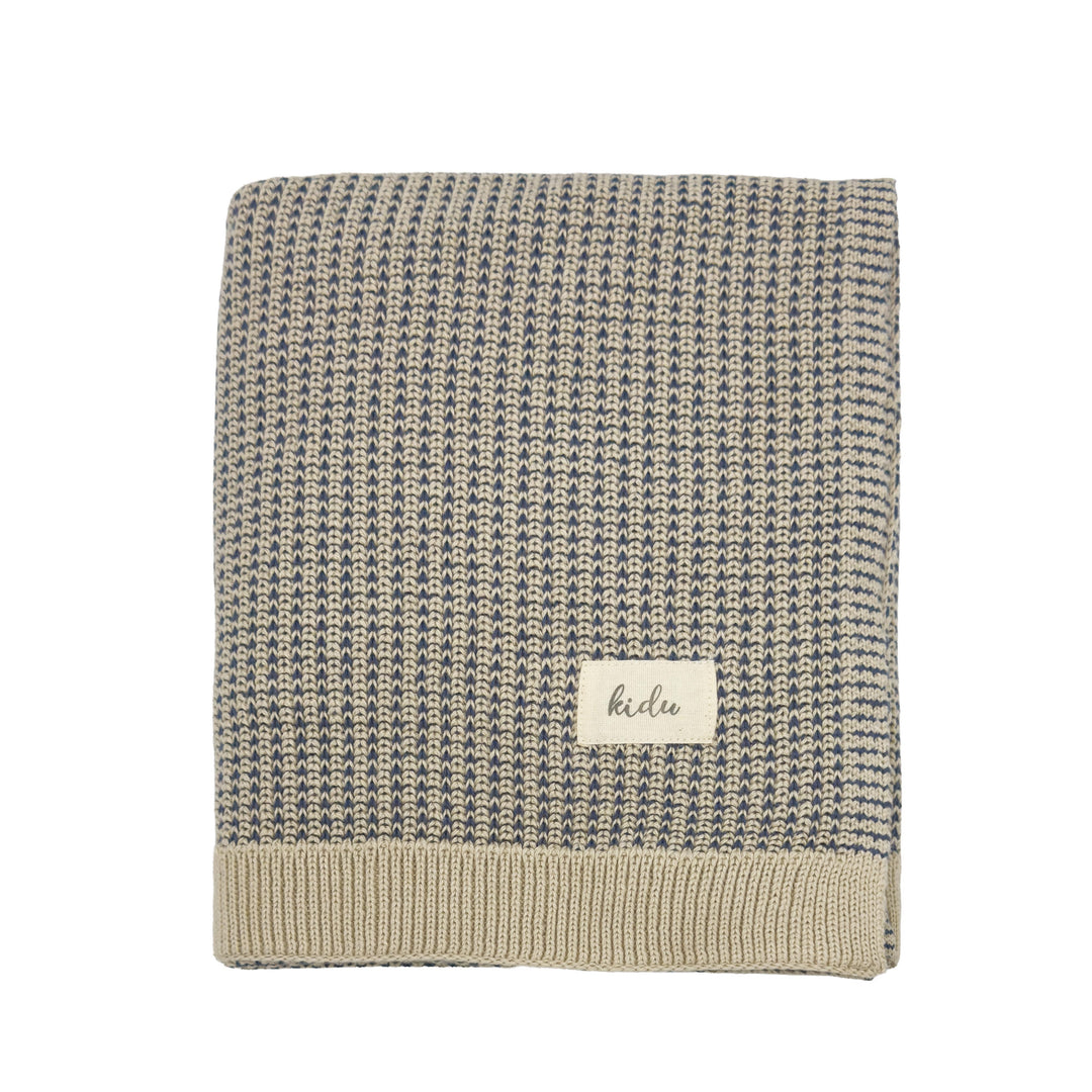 Kidu 100% Organic Cotton Knitted Baby Blanket Gift Set