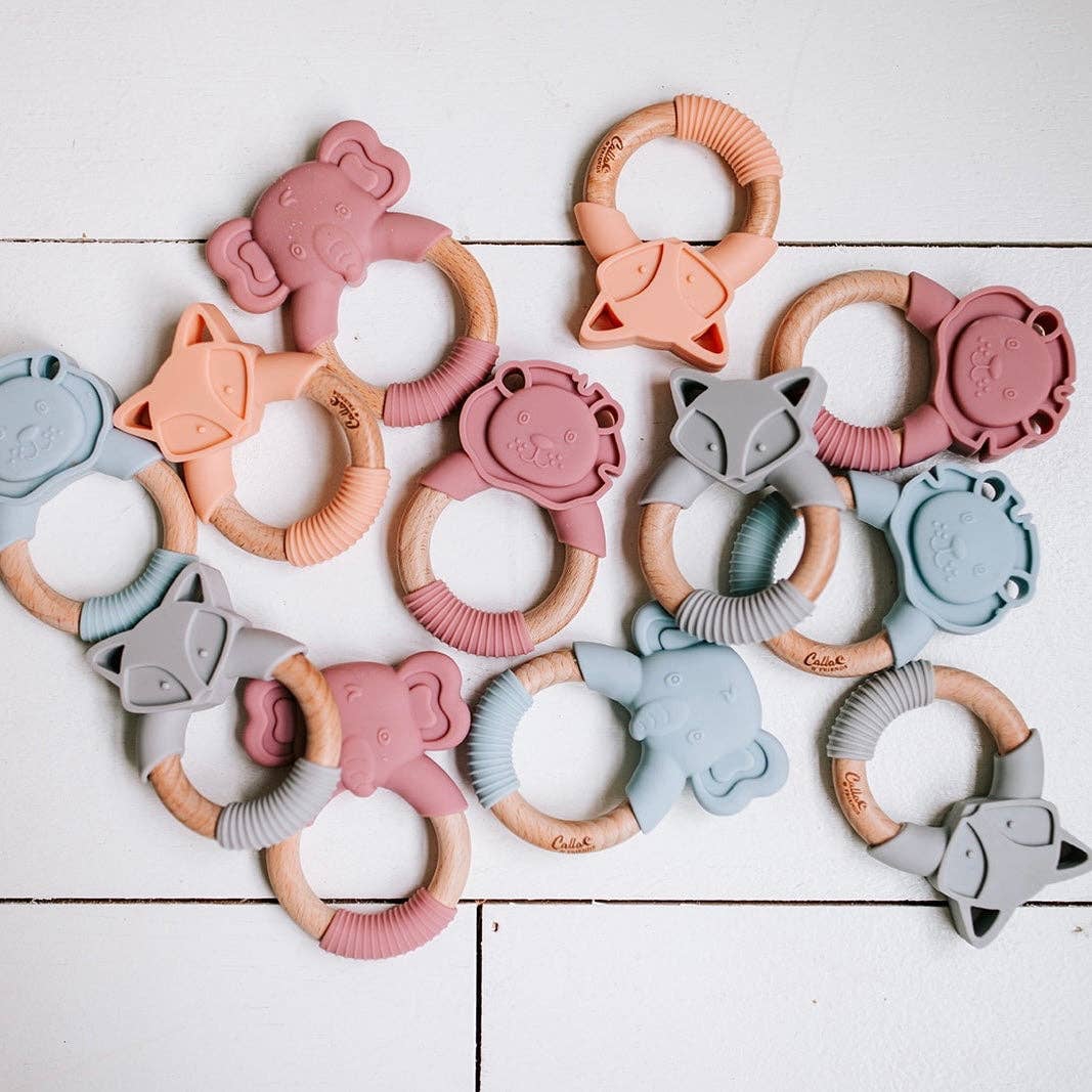 Calla & Friends - Elephant Silicone Teether: Powder Blue