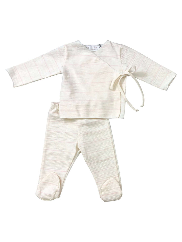 LATTE Baby and Child Stripped Knit Ties Layette Set | Best Baby Shower Gift