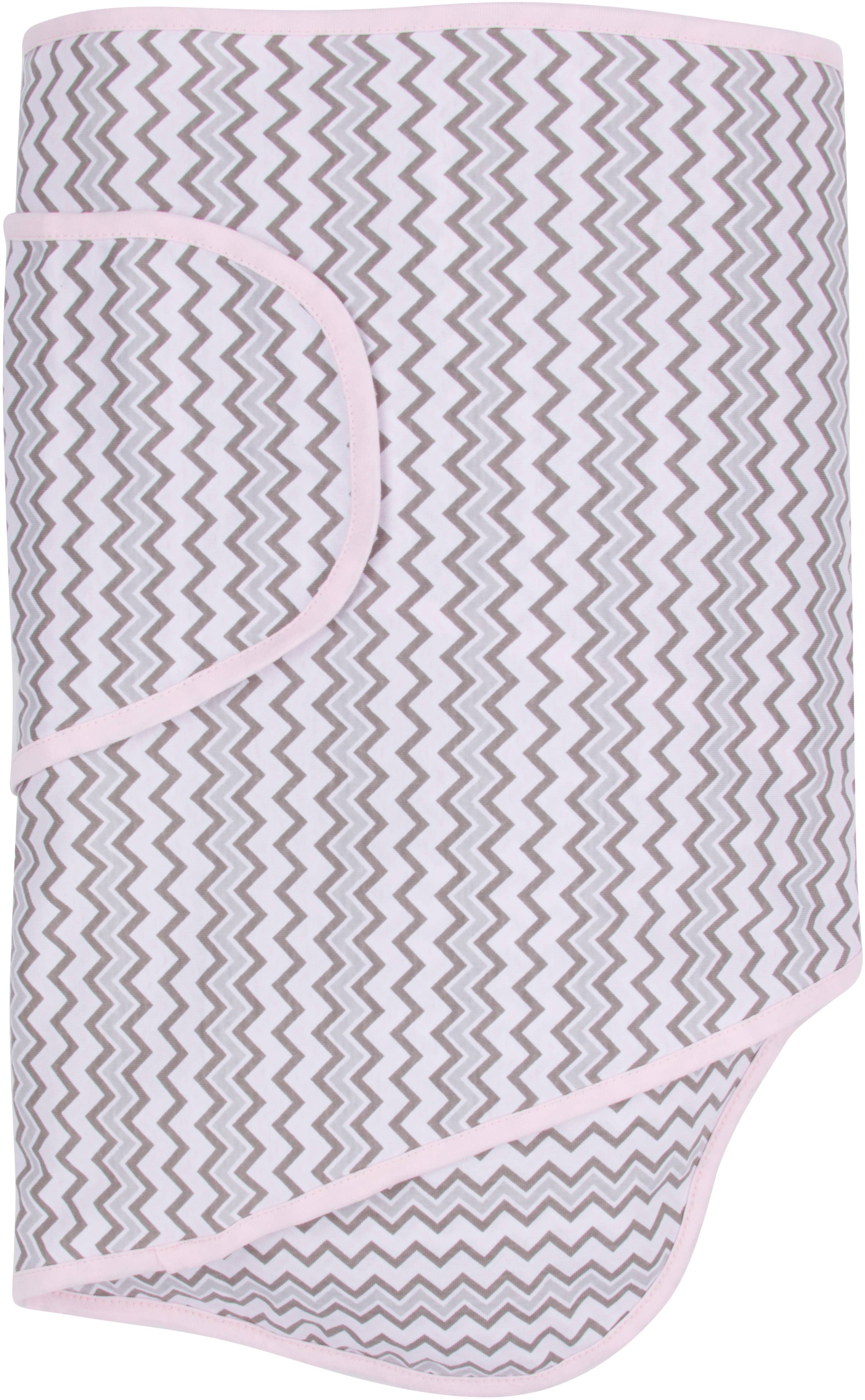 Miracle Blanket- The #1 Pediatrician-recommended Swaddle - Chevrons with Pink Trim Miracle Blanket