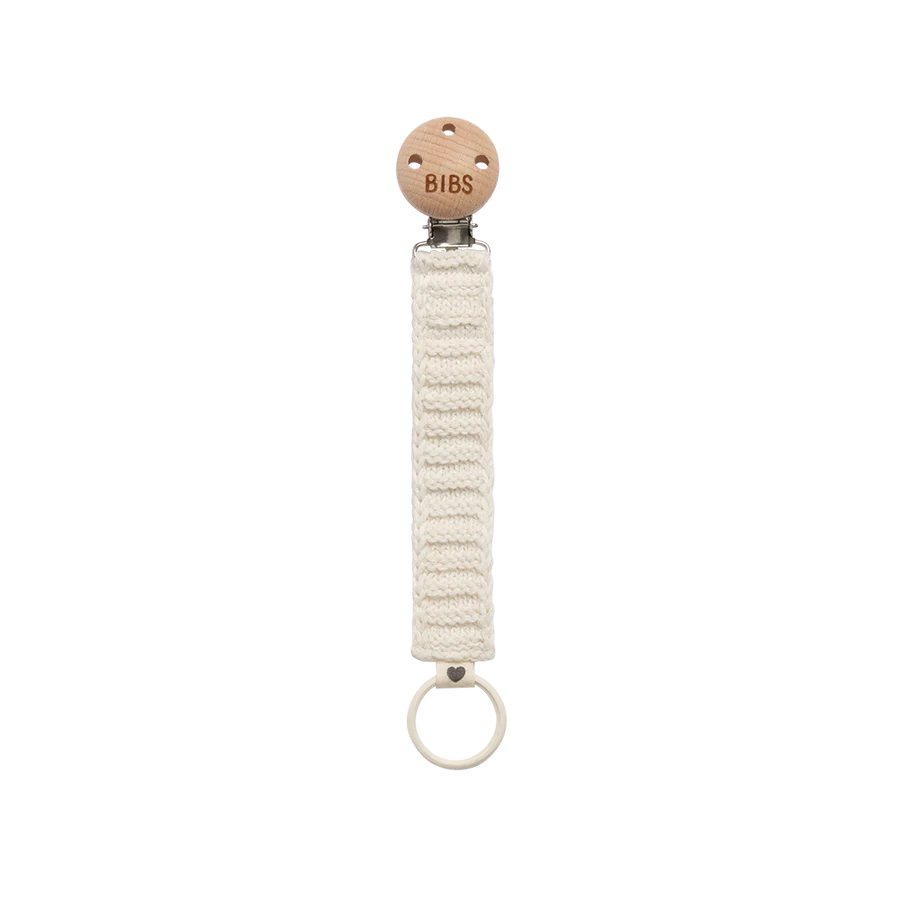 BIBS PACIFIER CLIP KNITTED