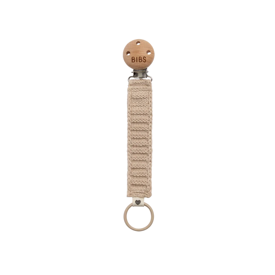BIBS PACIFIER CLIP KNITTED