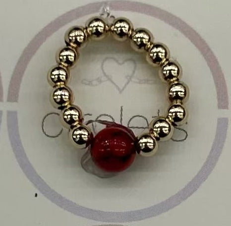 Circlets Gold Bead Stretch Ring
