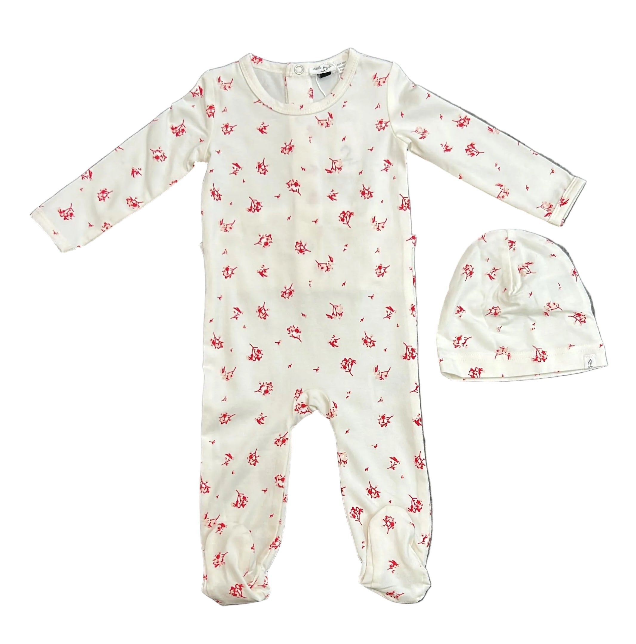 Little Fragile - Baby Flower Print footie
