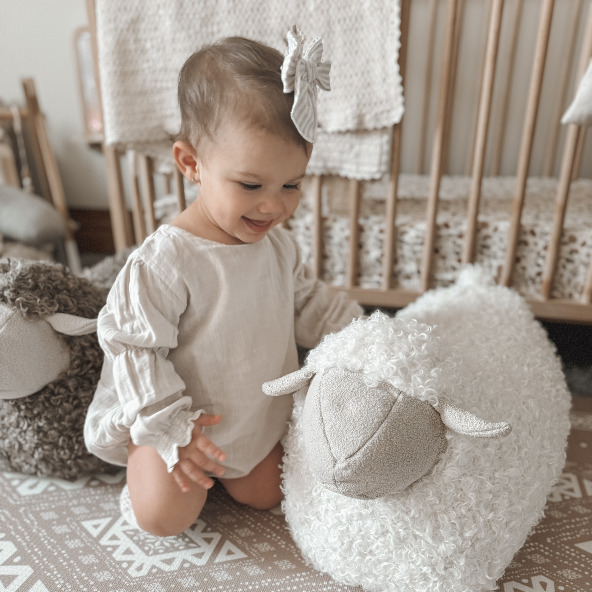 Little Lamb Kind - BAA BAA Sheep POUF // Ride-on toys // Best-selling: Cream