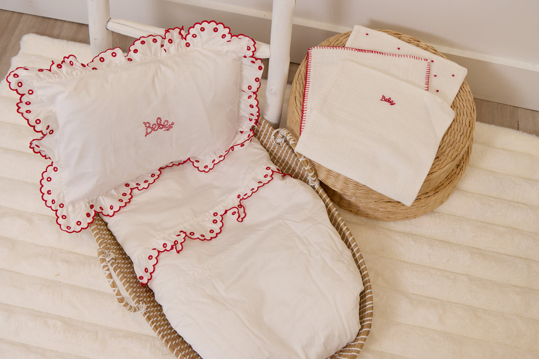 Kipp Baby Red Bebe Mini 4 Pc Crib Set