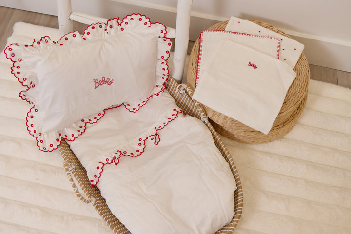 Kipp Baby Red Bebe Mini 4 Pc Crib Set