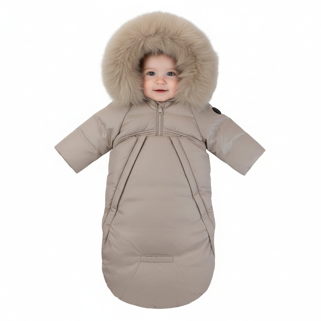 Pramie Light Beige Boys Snowsuit | Cozy & Elegant Winter Outerwear