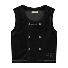 Retro Kid Black Vince Velvet Vest