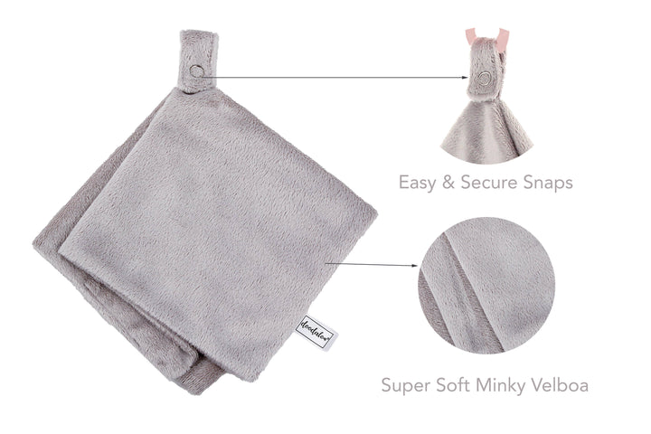 Doodalou - Super Soft Velboa Pacifier Blanket: Light Blue