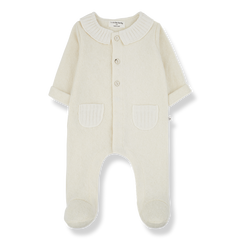 1+ in the Family Ecru Alexia Jumpsuit with Feet