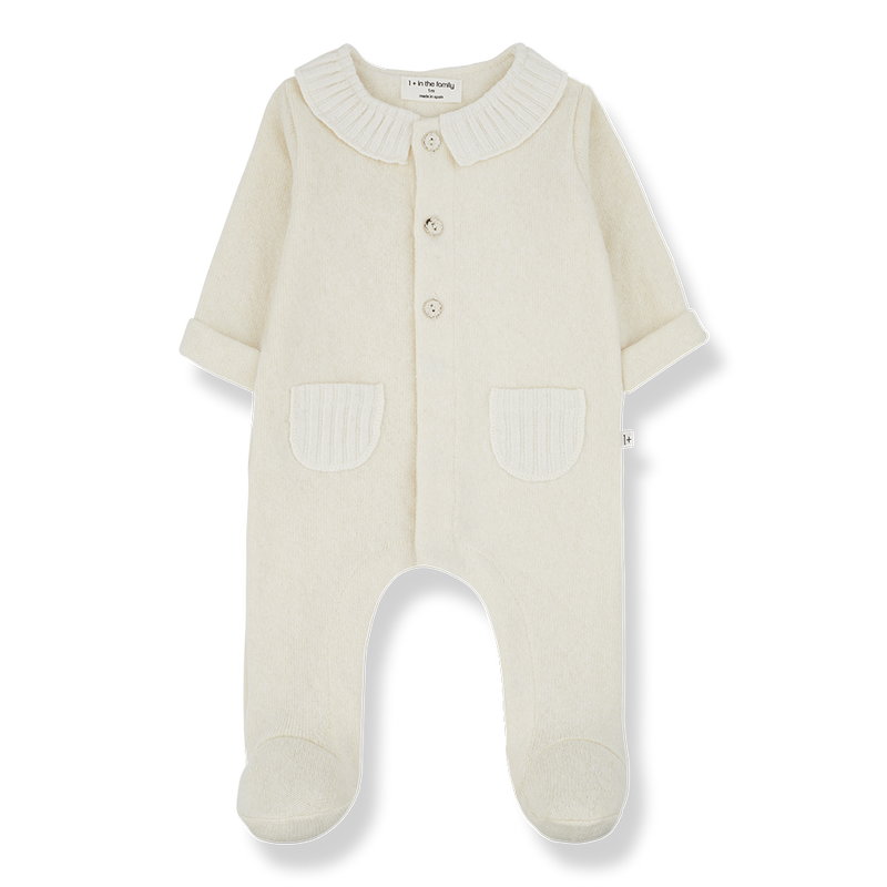 1+ in the Family Ecru Alexia Jumpsuit with Feet