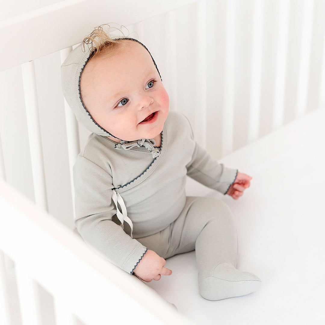 Elys & Co Ribbed Slate Kimono Bonnet