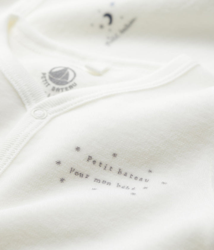 Petit Bateau 2 Pack Front Snap Velour Footie