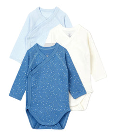petit bateau long sleeved bodysuit pack of 3