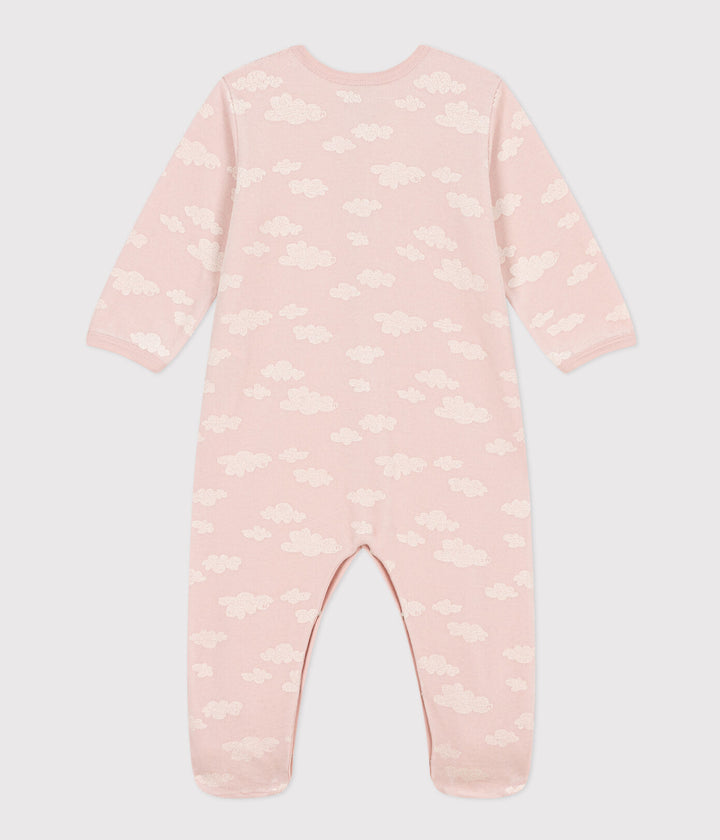 Petit Bateau Velour Cloud Print Footie