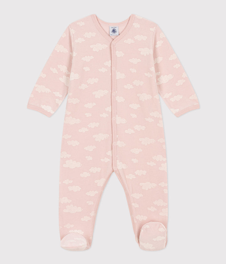 Petit Bateau Velour Cloud Print Footie