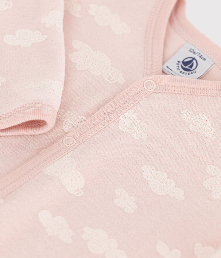 Petit Bateau Velour Cloud Print Footie