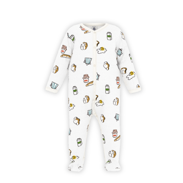 Petit Bateau | Breakfast‑Print Long‑Sleeve Baby Romper