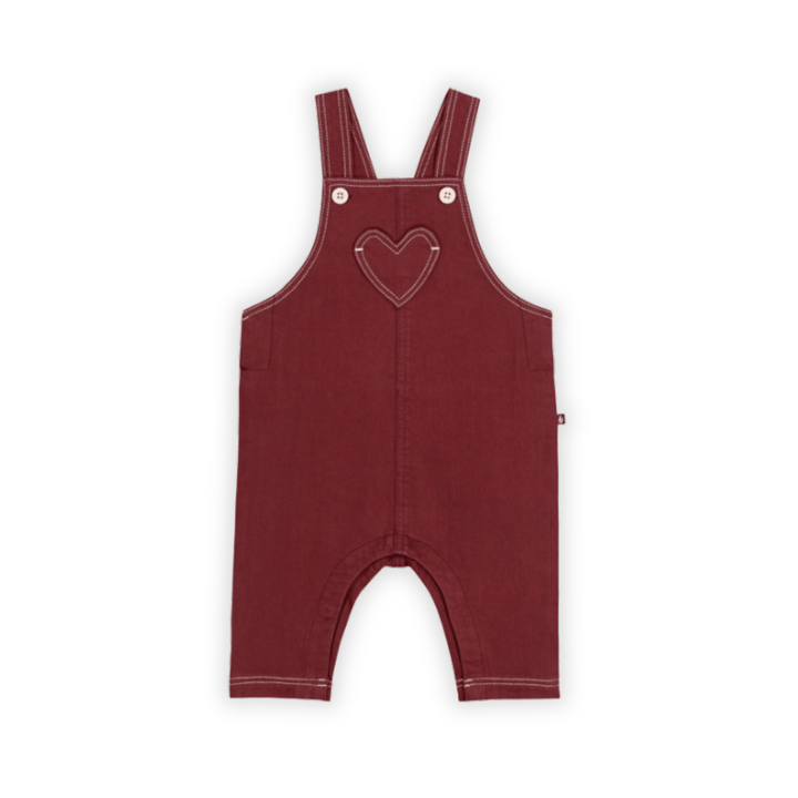 Petit Bateau | Amarante Coloured Denim Baby Dungarees