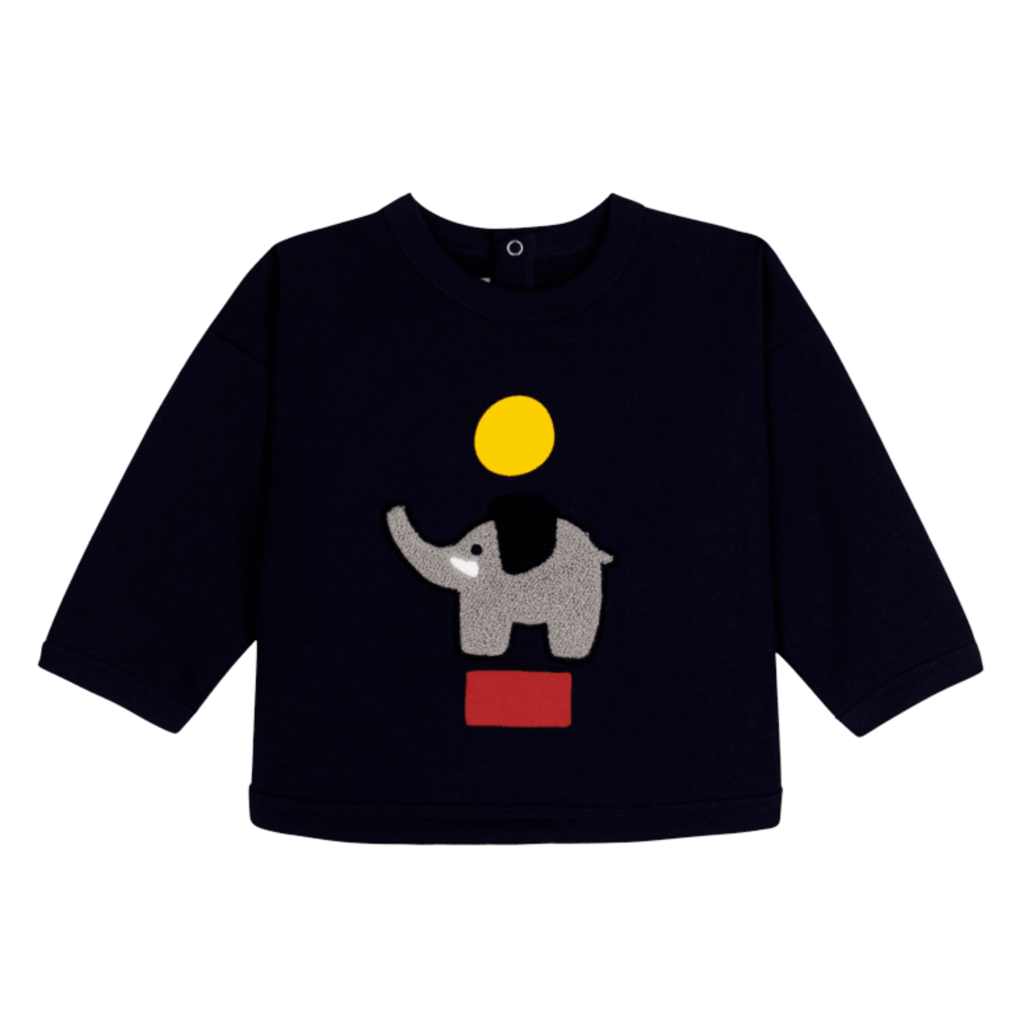 Petit Bateau - Baby Cotton Sweatshirt – Elephant Print