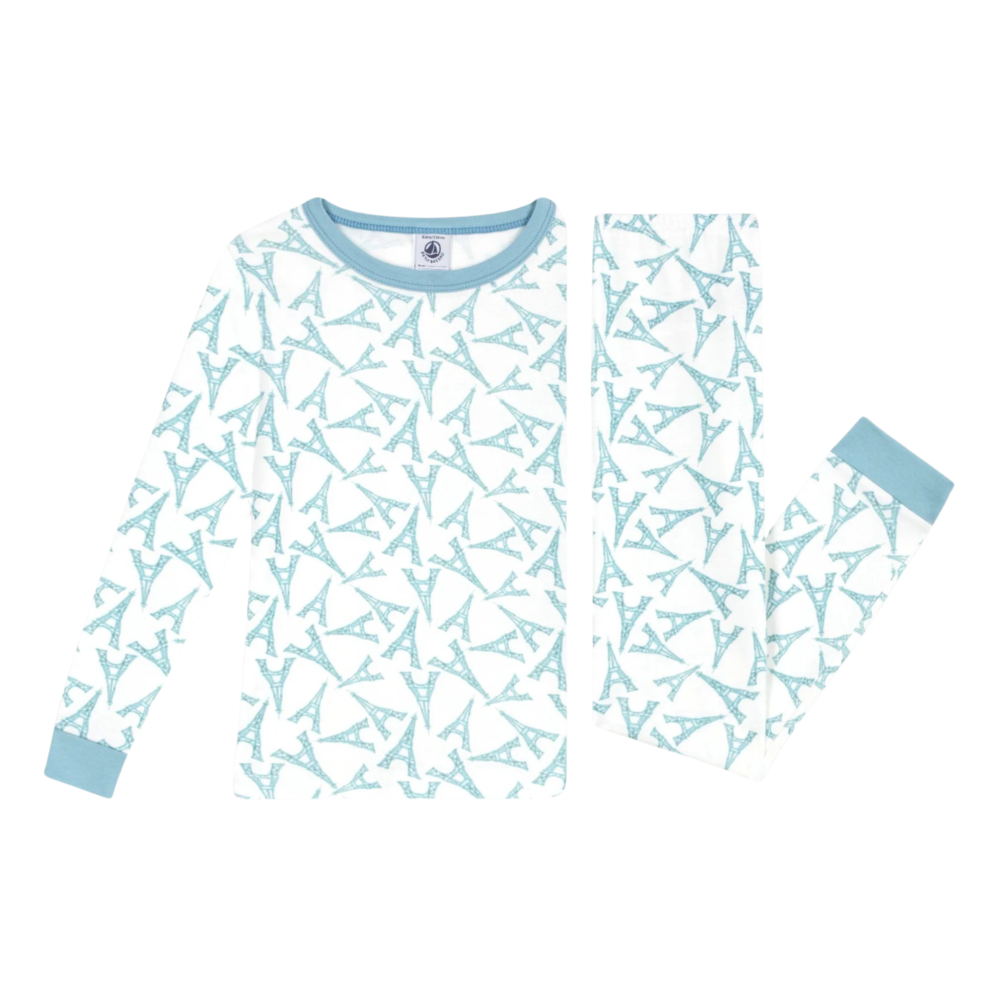 Petit Bateau - Kid Loungewear Long Sleeve Eiffel Tower Top and Pants