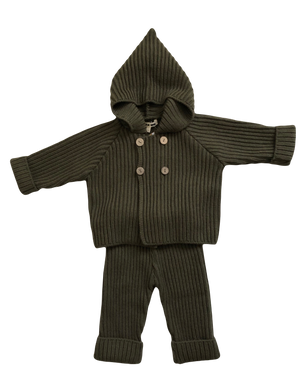 Hooded Double Breasted Sweater Set
