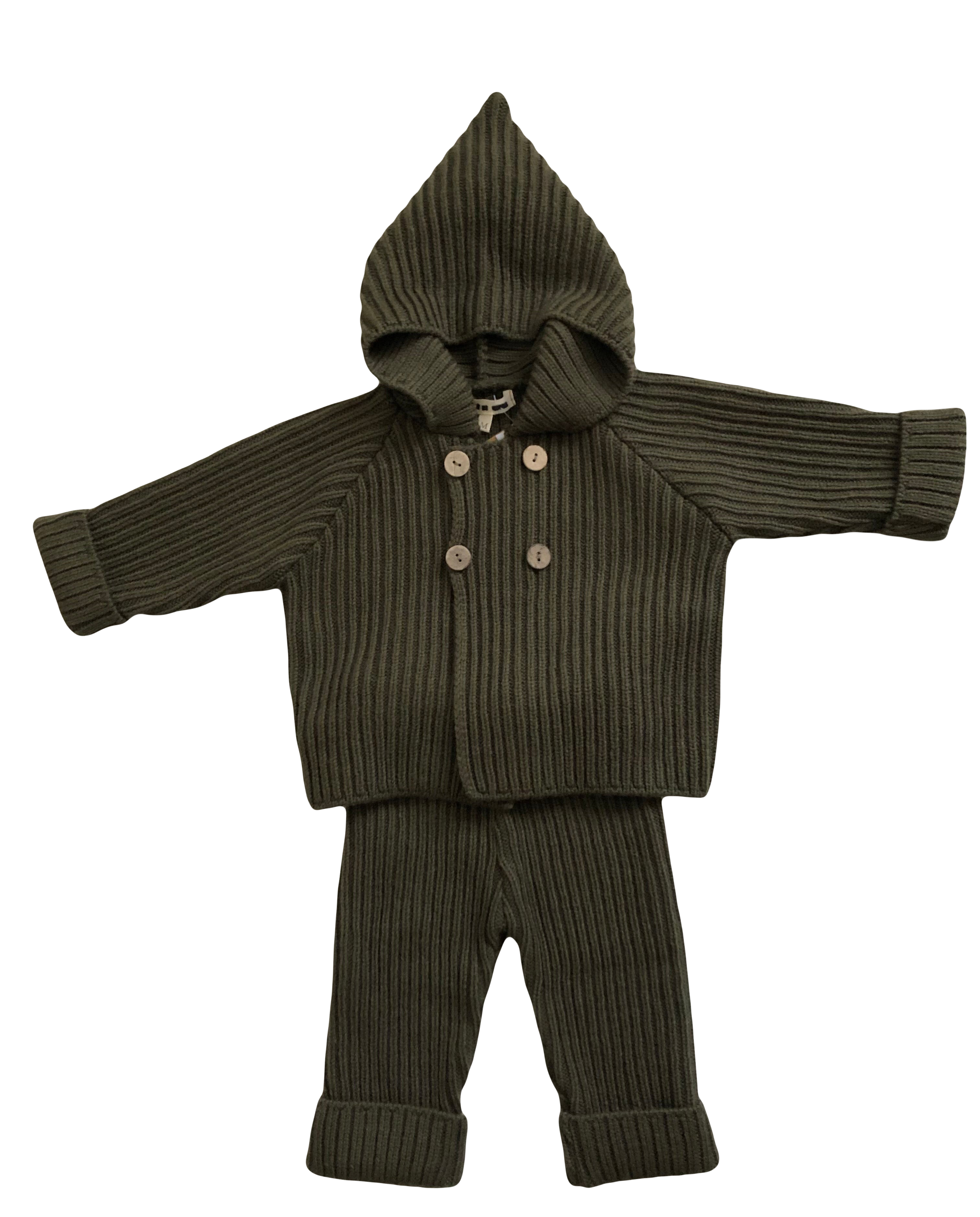 Hooded Double Breasted Sweater Set