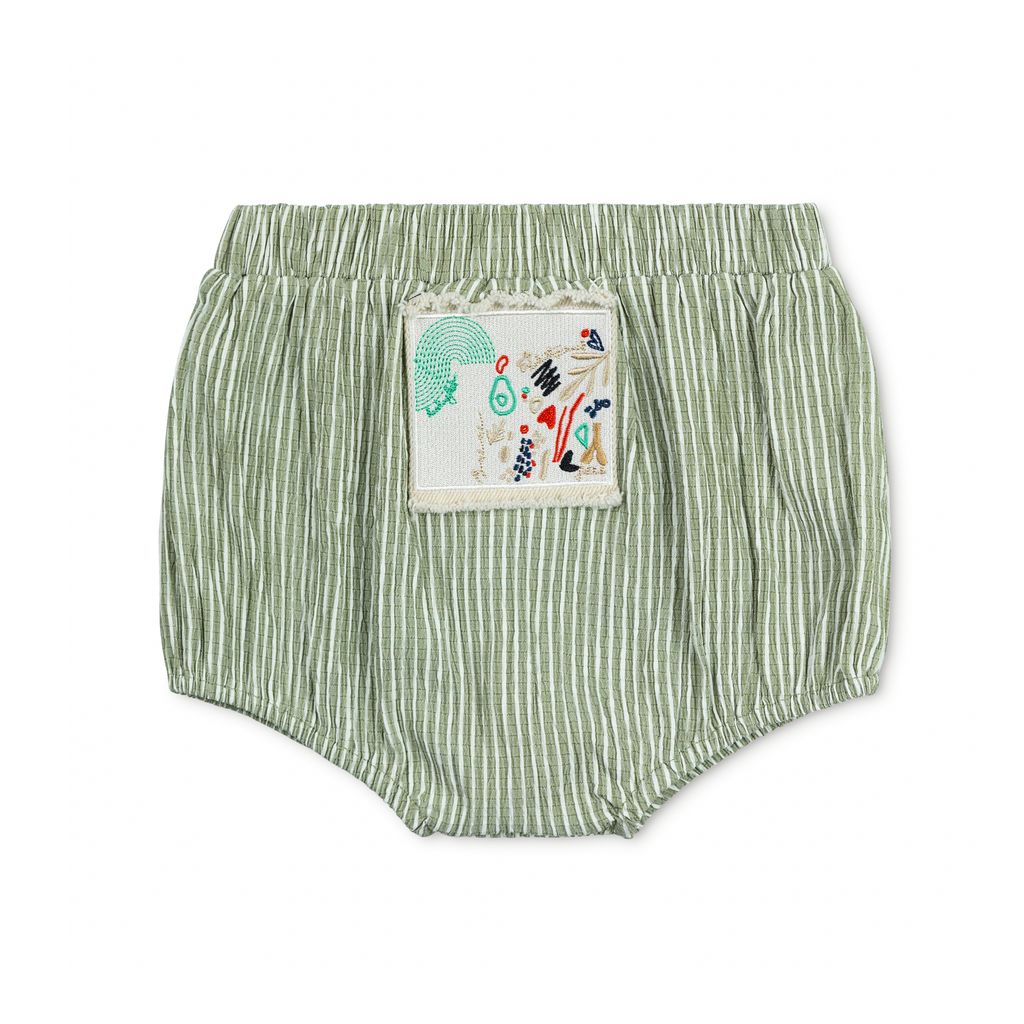 Bonjour - Girls Green Striped Patch Two-Piece