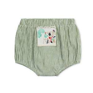 Bonjour - Girls Green Striped Patch Two-Piece