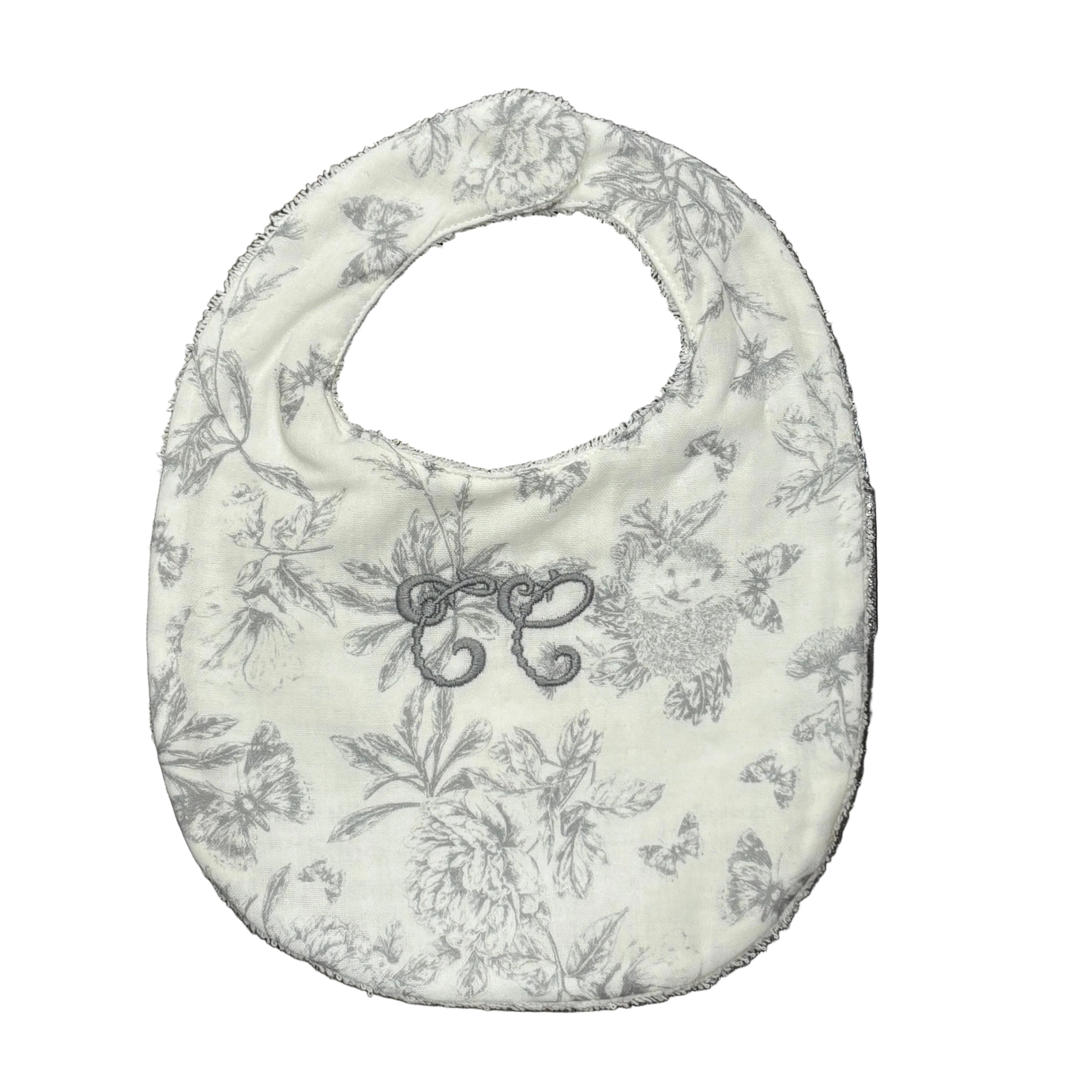 Tartine et Chocolat - Grey Toile Terry Cloth Bib