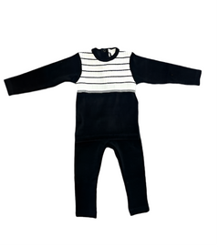 Chant de Joie Black/White Velour 2 Pc Set