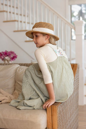Bonjour Green Striped Patch Maxi