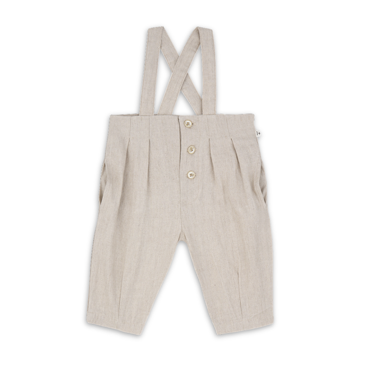 1+ in the family Beige Overall Soft Cotton Baby Overalls Adjustable Strap Design