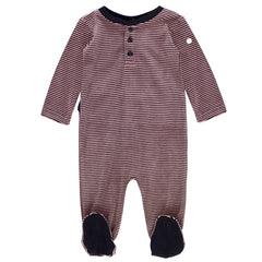 crew kids pink henley velour stripe footie