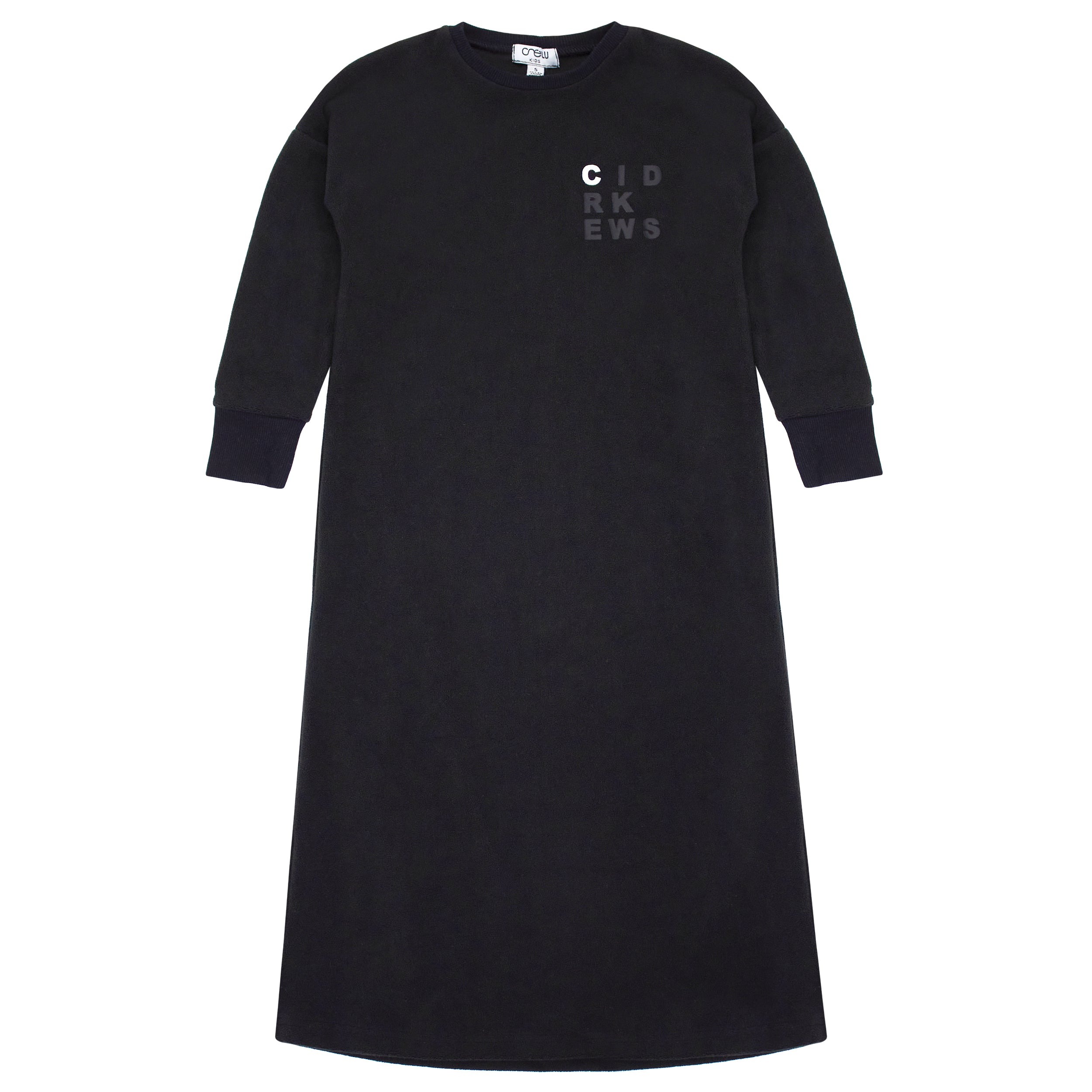 crew kids black fleece nightgown