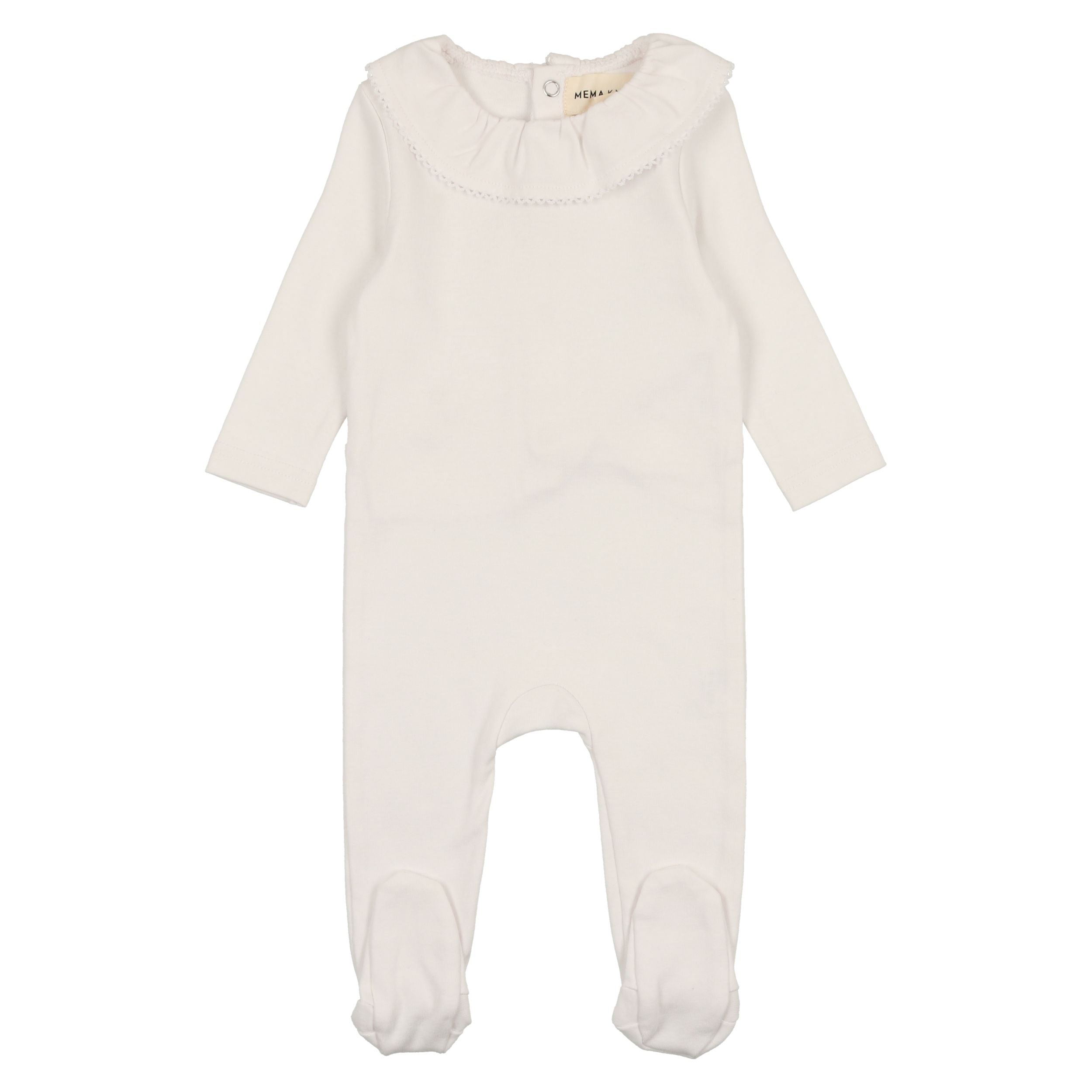 Mema Knits White Girls Base Footie