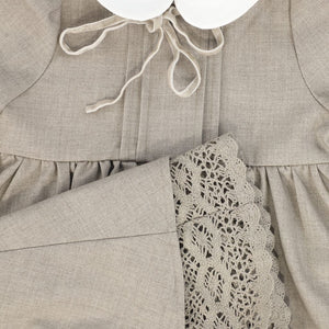 Bamboo - Wool Collar Pleat Front Dress