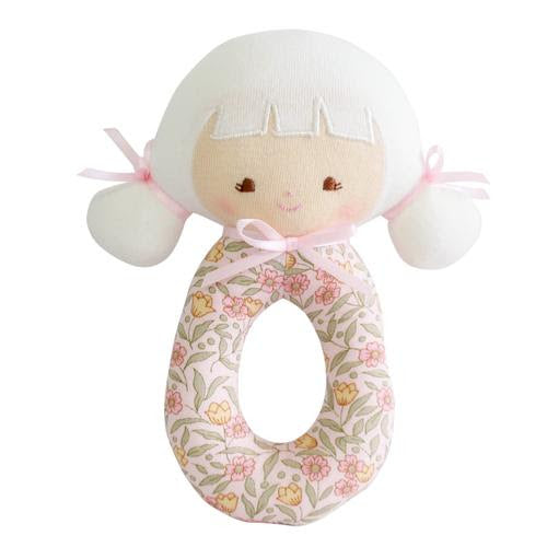 Alimrose Audrey Grab Rattle Blossom Lily Pink